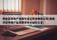 娄底区块链产业园引进公司有哪些公司[娄底市区块链产业发展领导小组办公室]