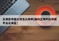 云海区块链公司怎么样啊[国内正规的区块链平台云海蓝]